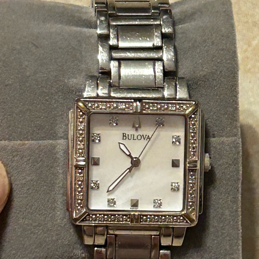 Bulova Silver Women's Square Watch